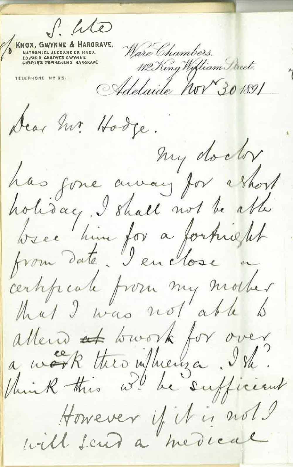 Steven Baldwin Sarmon Cole - Adelaide - Re credit for lectures