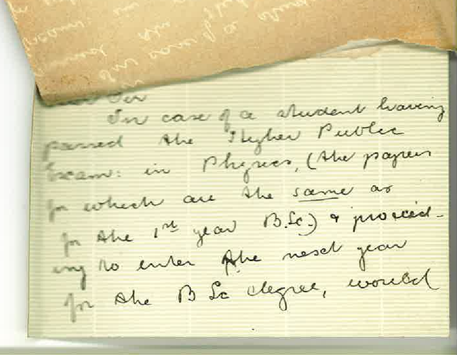 Miss Lilian Staple Mead - Flinders Street Adelaide - Enquiry Regarding Certificates Higher Public Exam - Holding Good in BA and BSc Courses