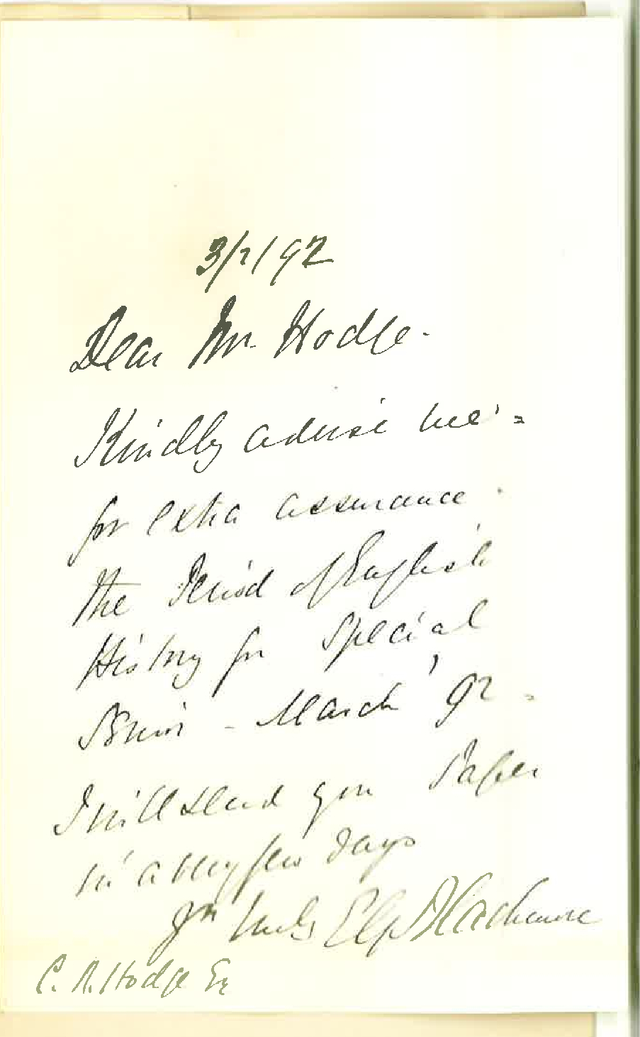 E G Blackmore - Parliament House - Regarding English Senior Public March