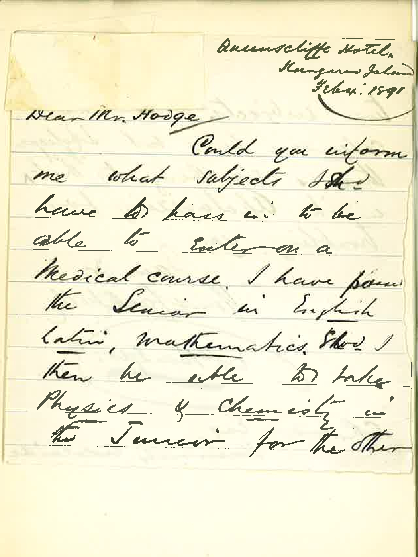 Arnold Persse Boulger - Kangaroo Island - Requirements for Medical Preliminary Examination