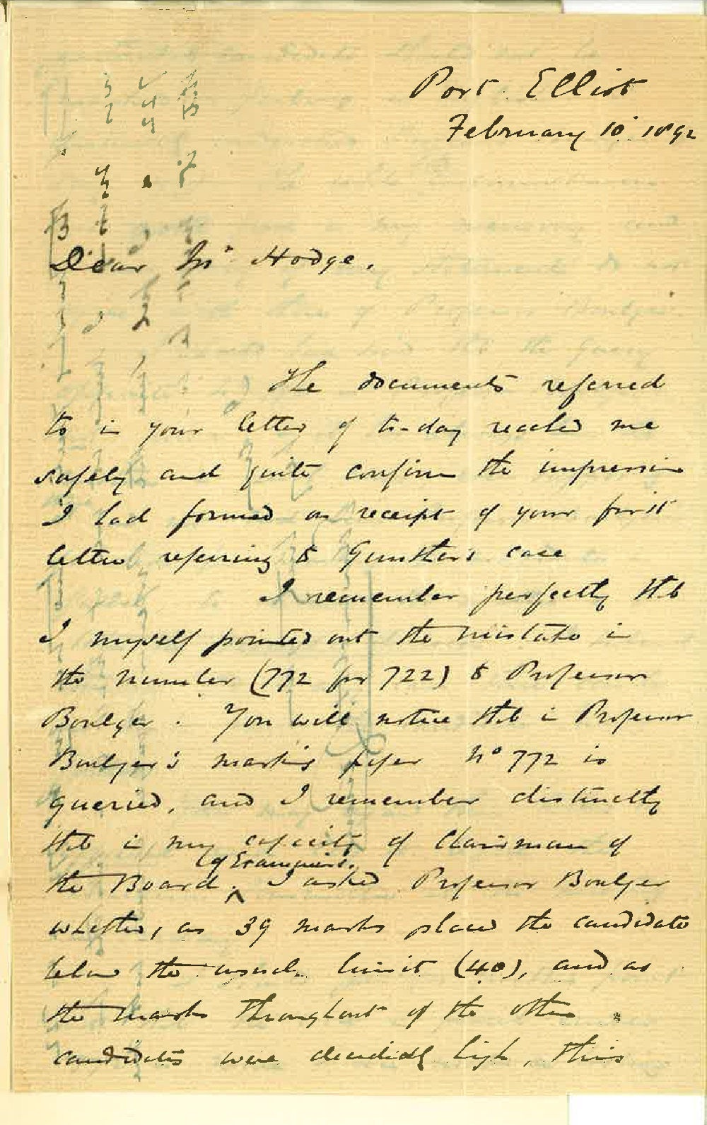 Professor Edward Henry Rennie - Port Elliott - The Case of E Gunther and the Senior Examination