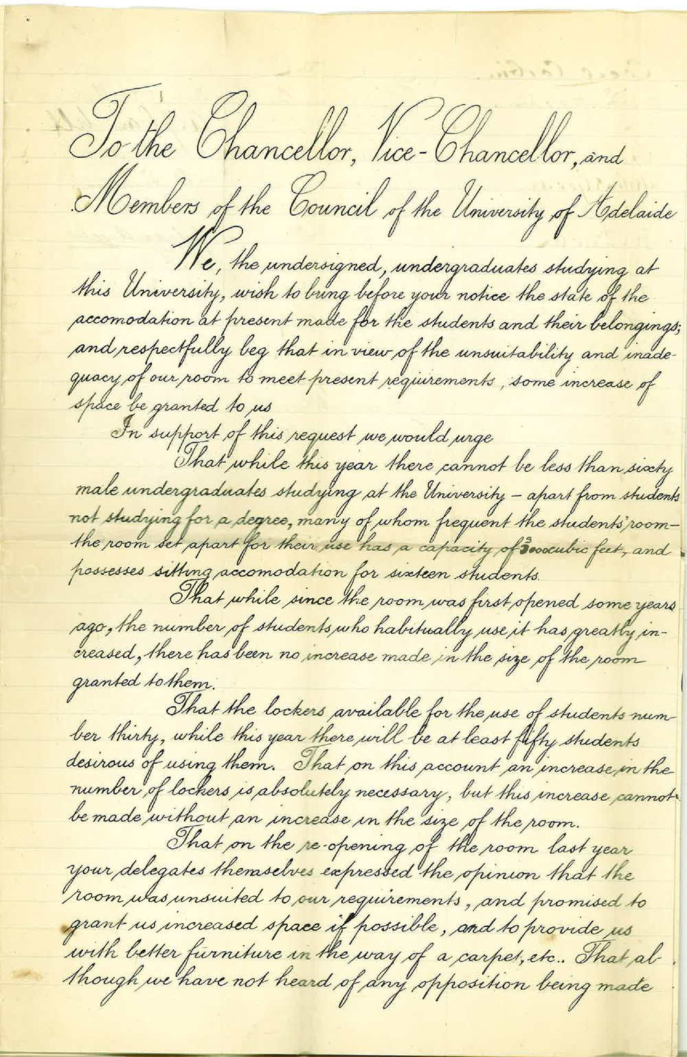 Undergraduate Students - The University - The Students Room and Locker Rent