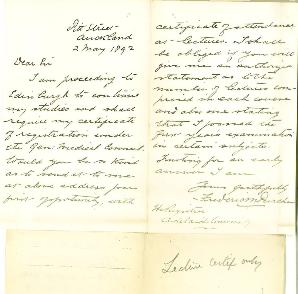 Frederic Maurice Purchas - Auckland - Requesting Certificates