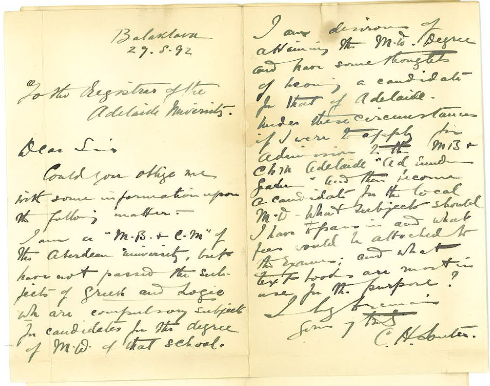 C H Souter - Balaklava - Information MD Degree