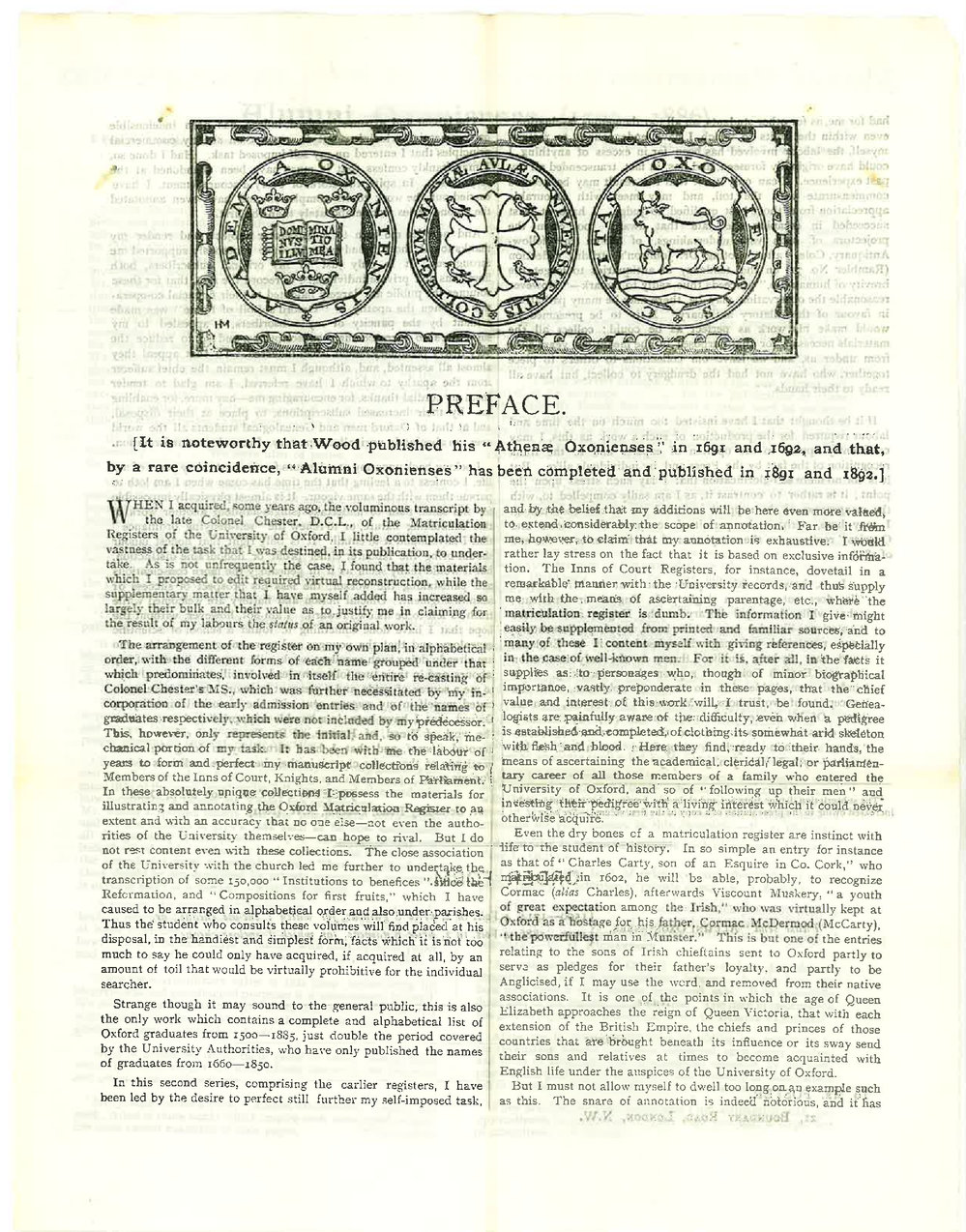 J Foster - London NW - Offers Books for Purchase to University Library