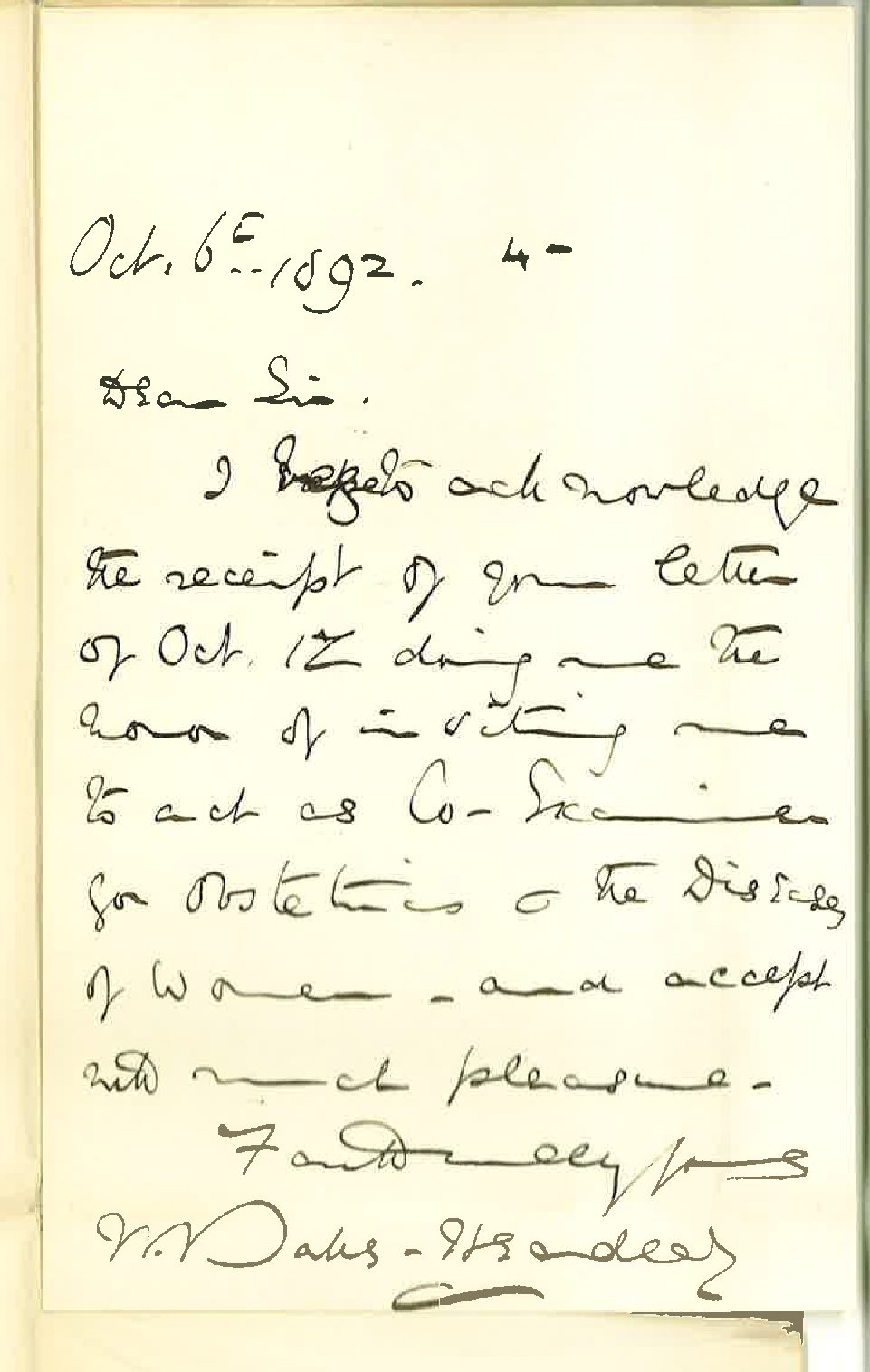Dr Walter Balls-Headley - Melbourne - Will Act as Additional Examiner