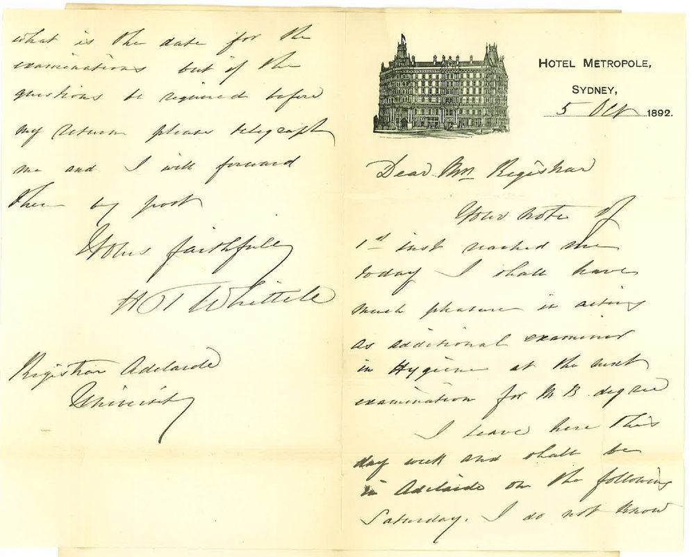 Dr Horatio Thomas Whittell - Sydney - Will Act as Additional Examiner in Hygiene