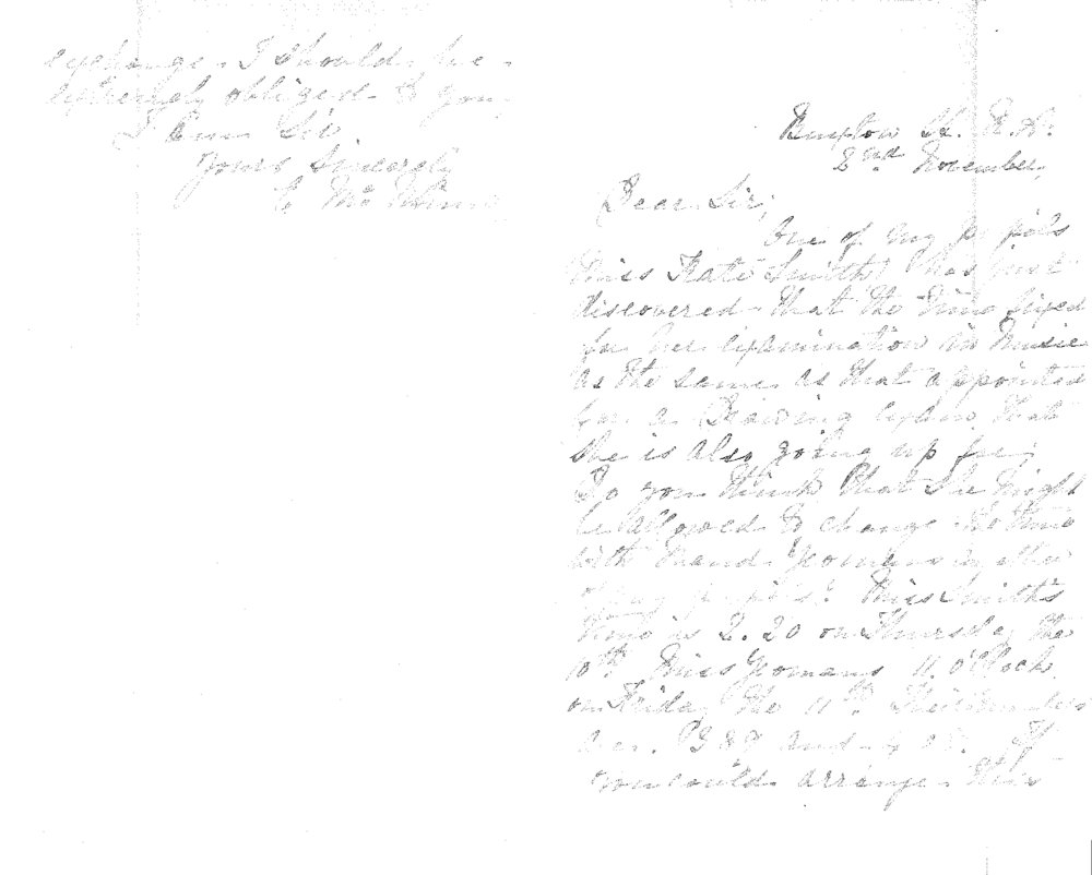 Miss E McMinn - Buxton Street North Adelaide - Change of Time Fixed for Examination of Pupils Practice of Music