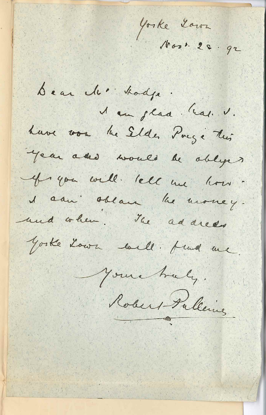 Robert Pulleine - Yorke Town Yorkes Peninsula - Information Elder Scholarship