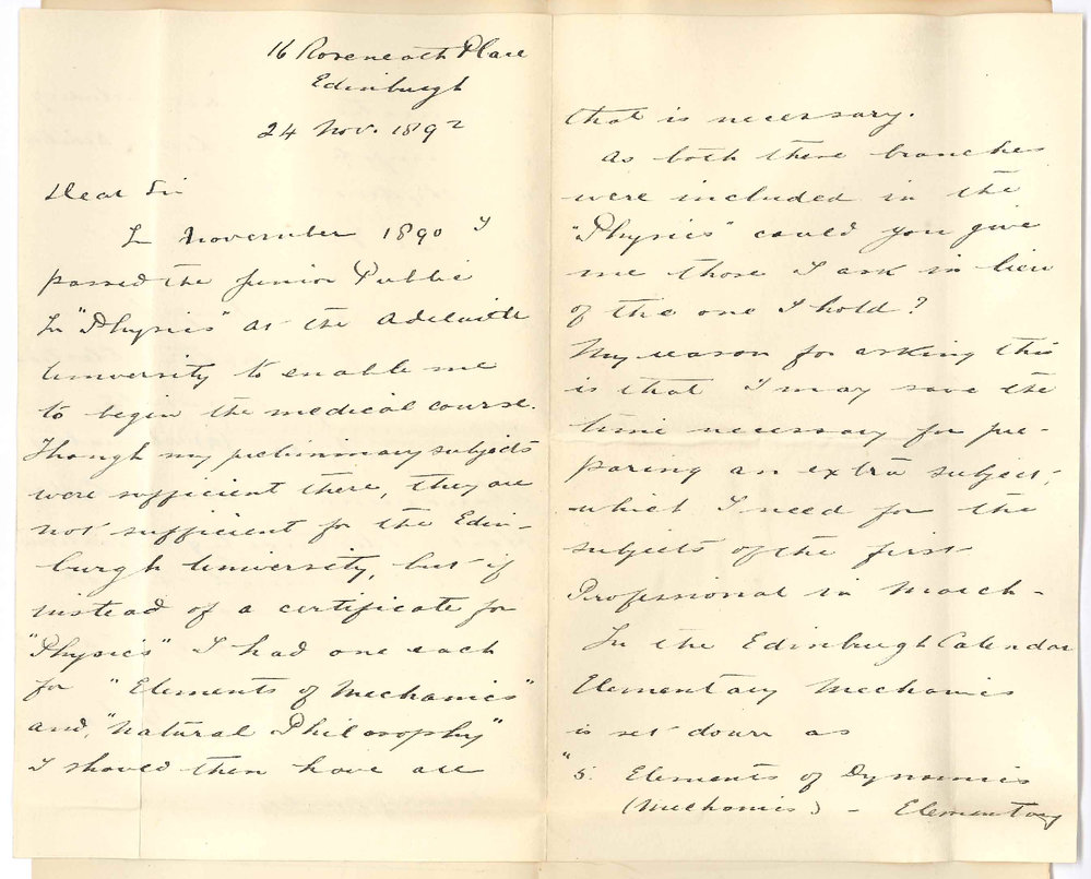 Frederic M Purchas - Edinburgh - Requests Certificate etc