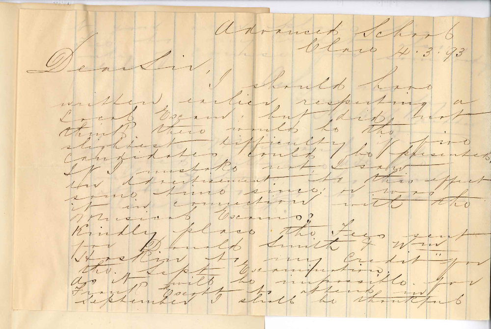 R H A Braddock - Advanced School Clare - Withdraws Three Candidates from Preliminary Examination March 1893