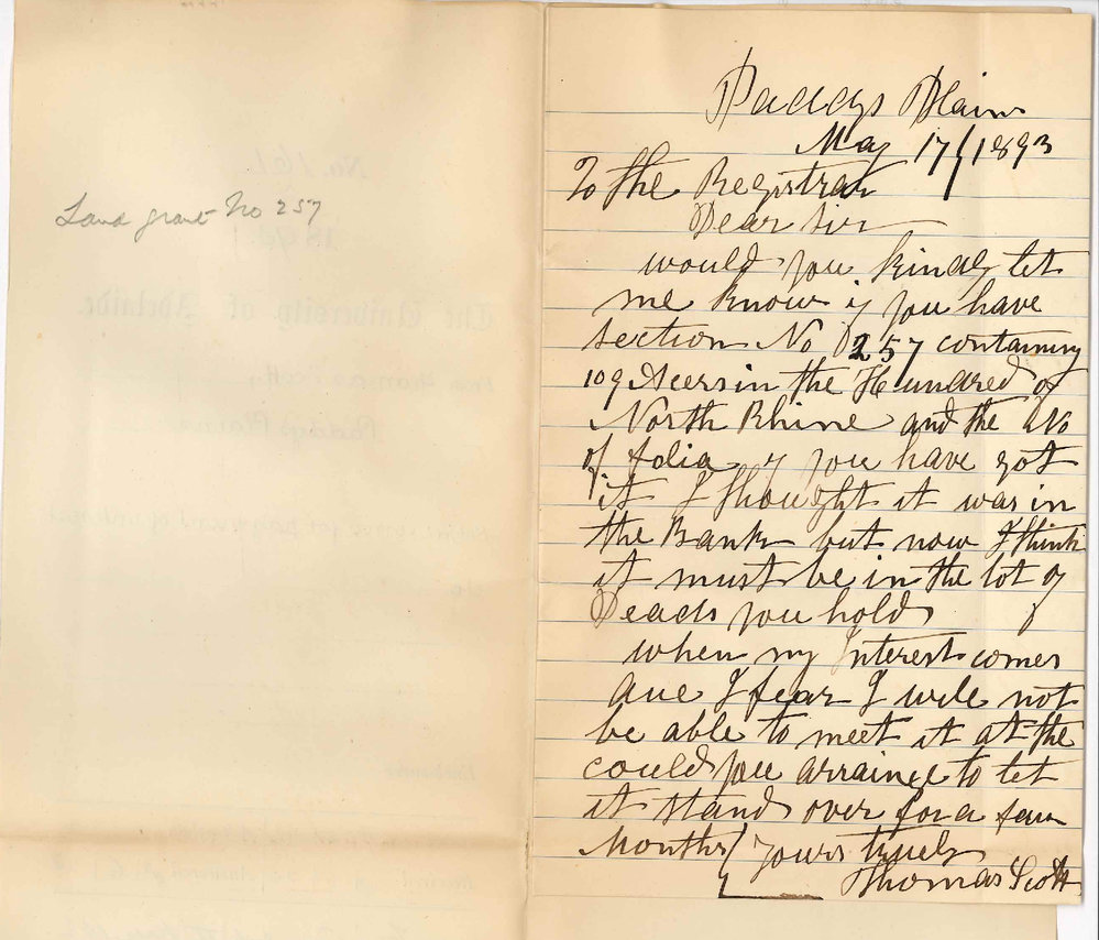 Thomas Scott - Paddys Plains - Time for Payment of Interest etc