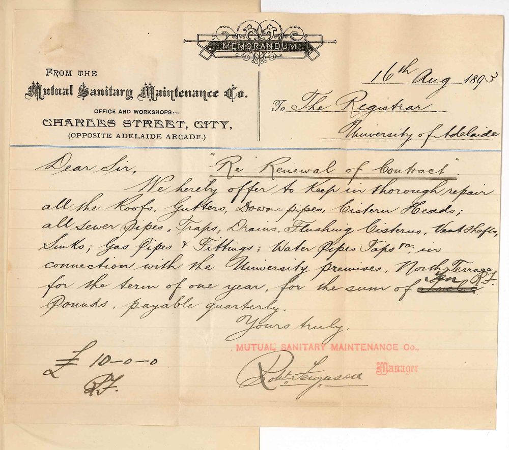 Robert Ferguson - Sanitary Maintenance Company - Adelaide - Ask for Renewal of Contract