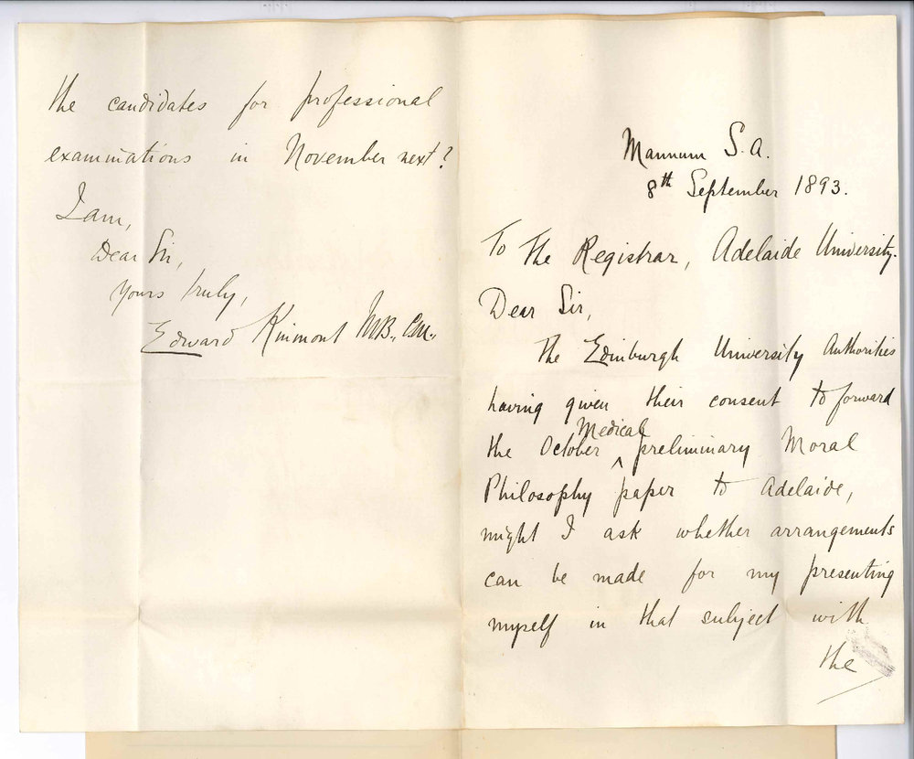 Edward Kinmont - Mannum - Present for Moral Philosophy Examination