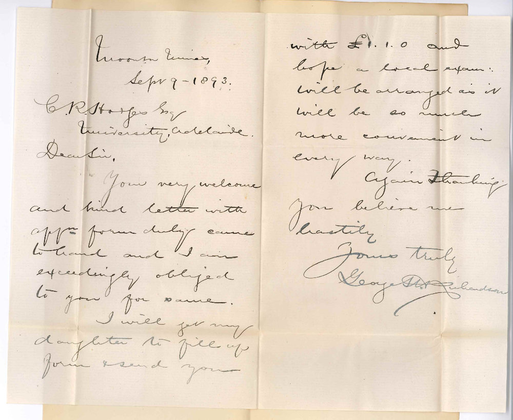 George H Richardson - Moonta Mines - Thanks for Information Regarding Music Exam