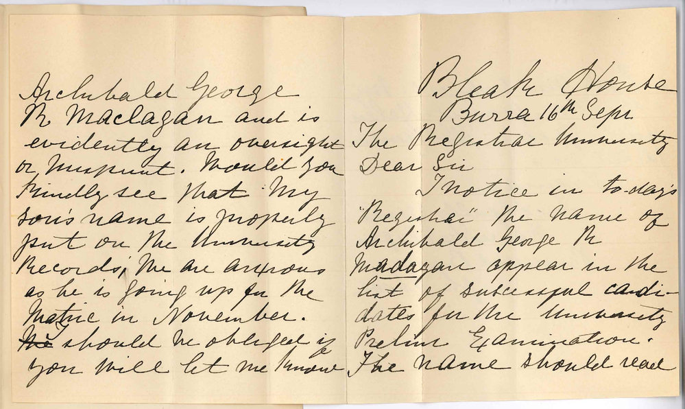 Mrs Frances Maclagan - High School Burra - Mistake in Pupil's Name in Daily Paper- Which Pupils Failed in Preliminary Exam 1893