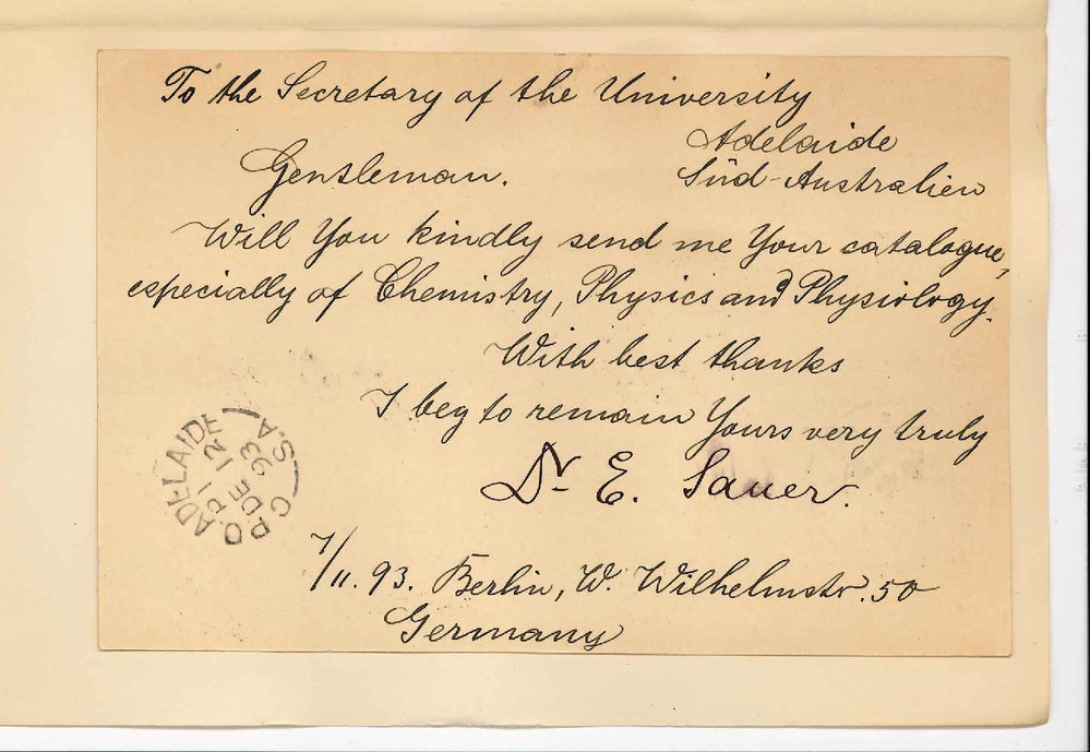 Dr E Sauer - Germany - Requests Copy of Calendar etc