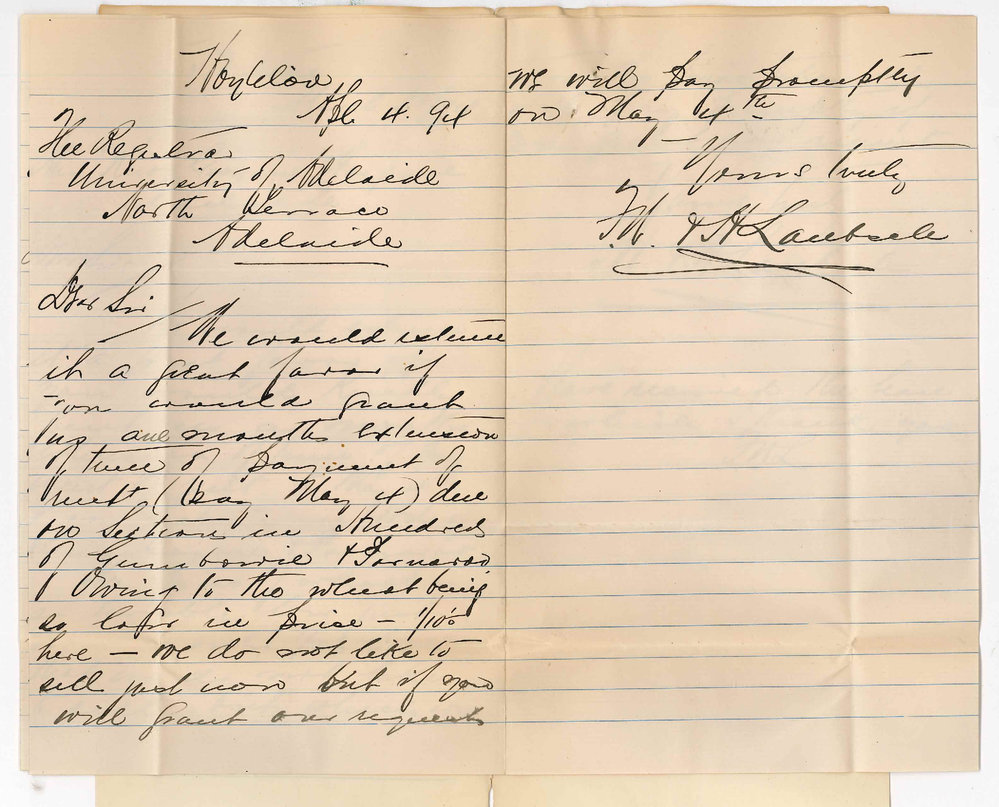 FW and H Laubsch - Hoyleton - Request extension of time in which to pay rent