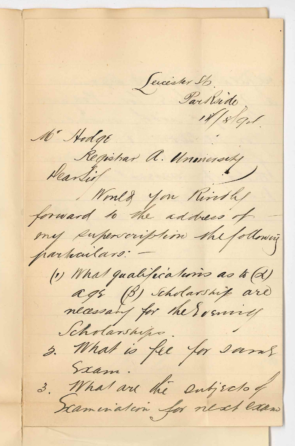 Joseph Turner - Cradock - Payment of Rent