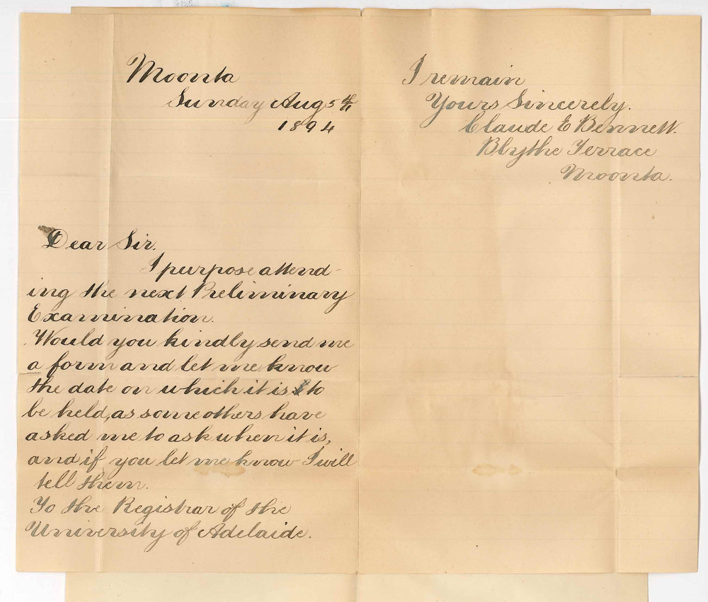 Claude E Bennett - Moonta - Date and Form Preliminary Examination
