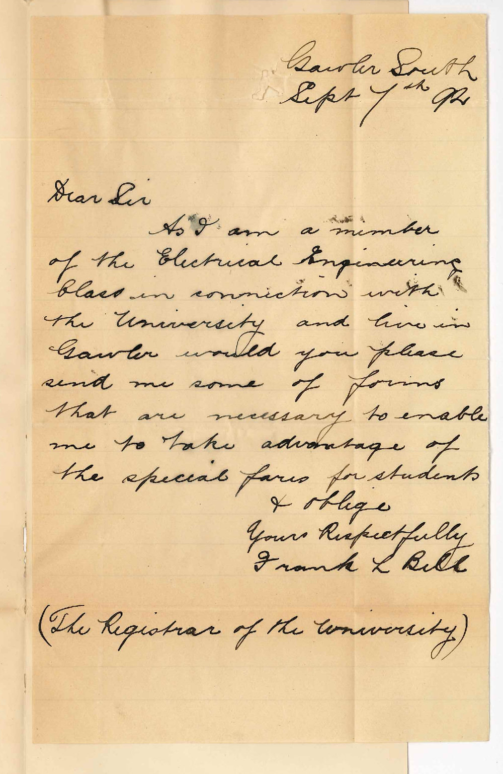 Frank L Bell - Gawler South - Requests Railway Passes