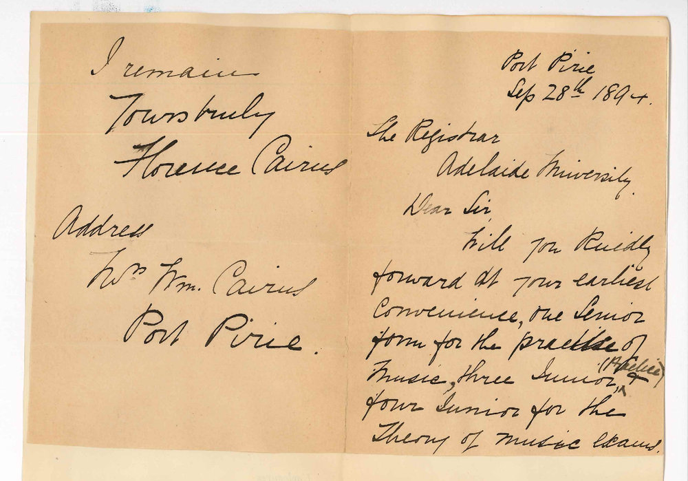 Florence Cairns - Port Pirie - Requests Theory and Practice of Music forms