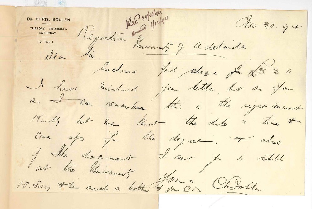 Dr Chris Bollen - Regarding Admission ad eundem gradum