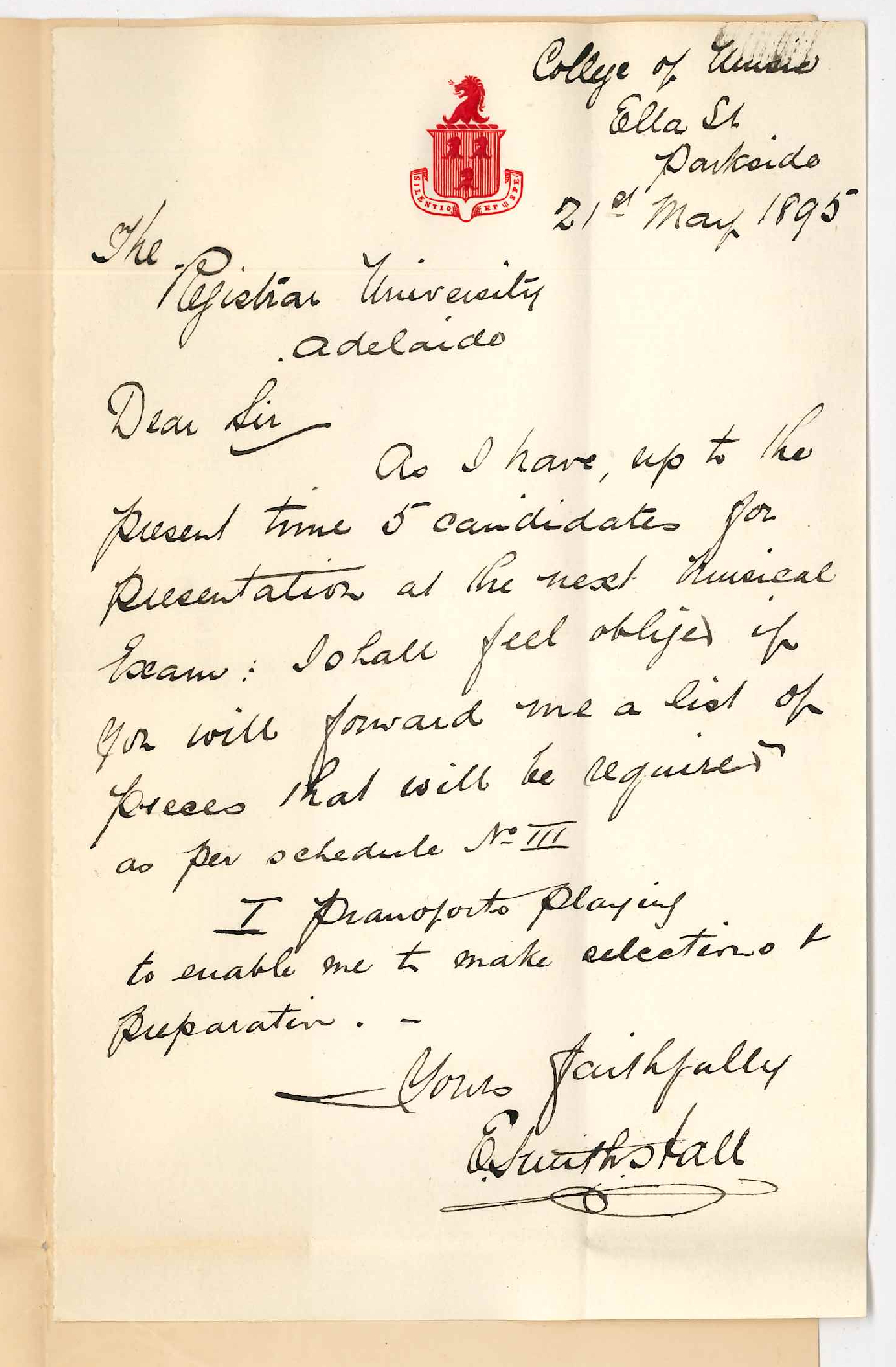 Elsie S Hall - Ella Street Parkside - List of pieces Practice Music Exams