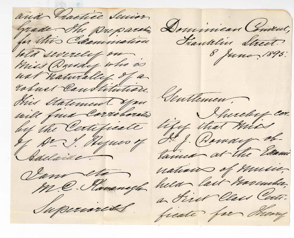 Florence J Dowdy - Renewing application for credit of attendance on lectures