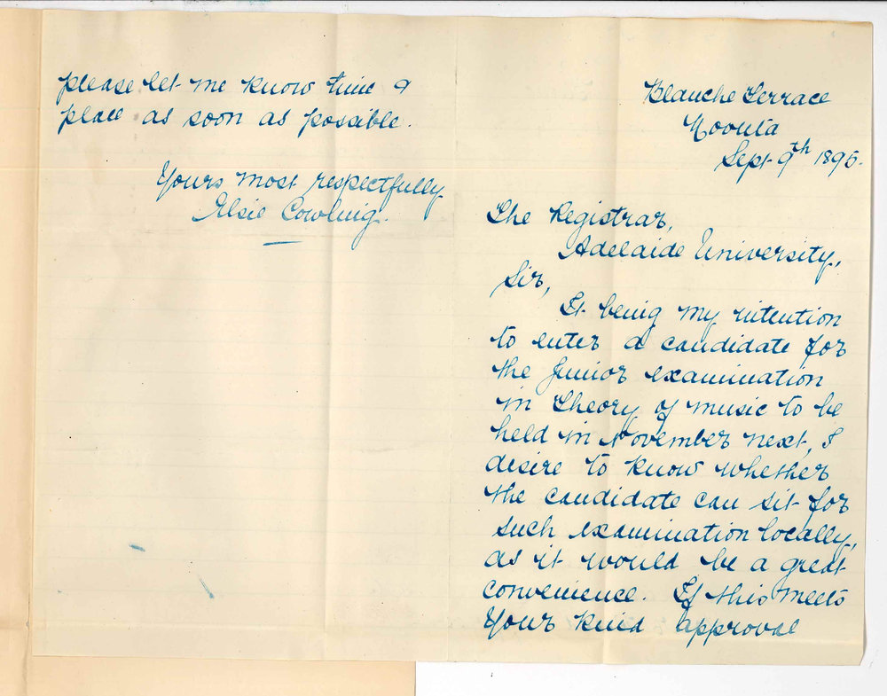 Elsie Cowling - Blanche Terrace  Moonta - Junior Theory Music Exam at Moonta