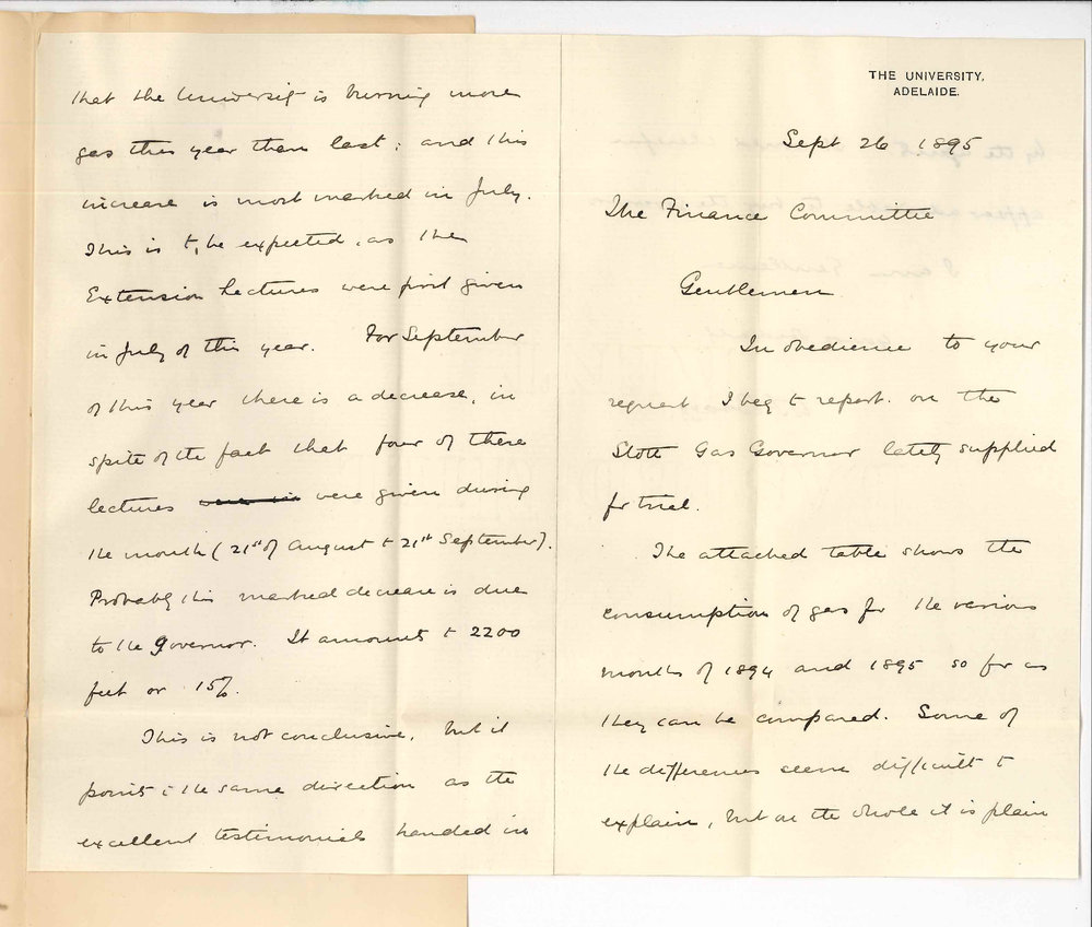 Professor William Henry Bragg - The University - Report on trial of Gas Governors