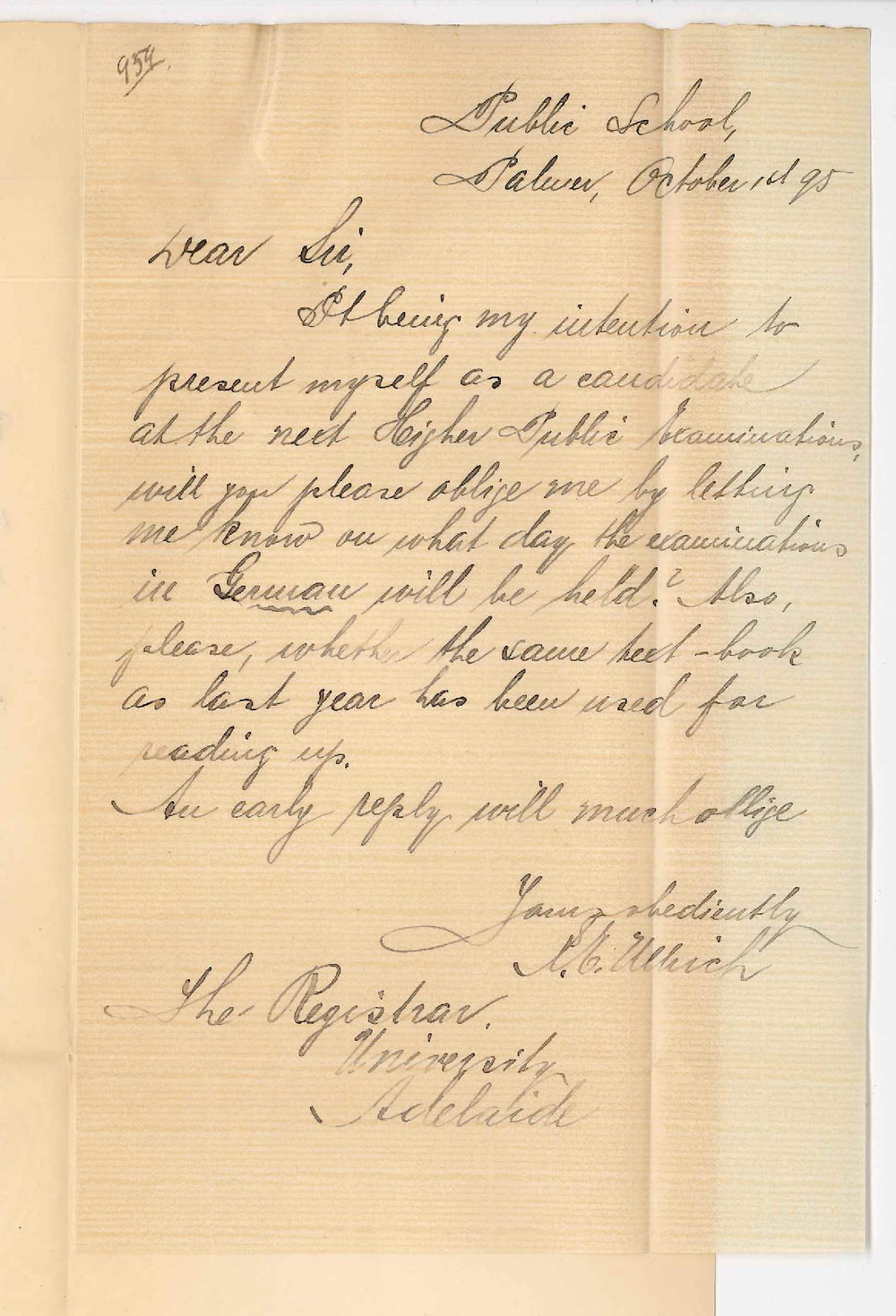 R E Ullrich - Public School Palmer - German in Higher Public Exam