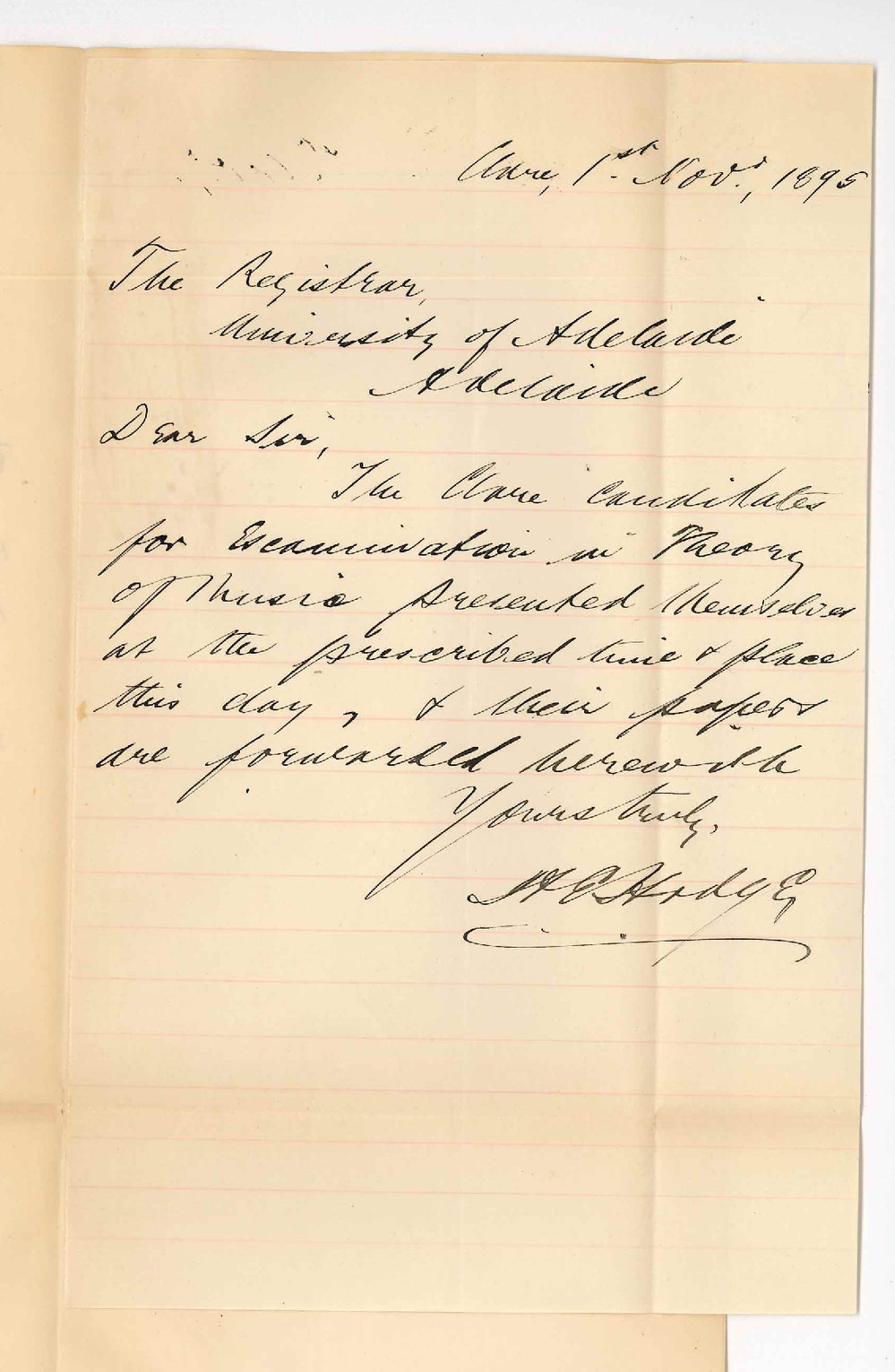 H E Hodge - National Bank Clare - Forwarding answers Theory Music Exam