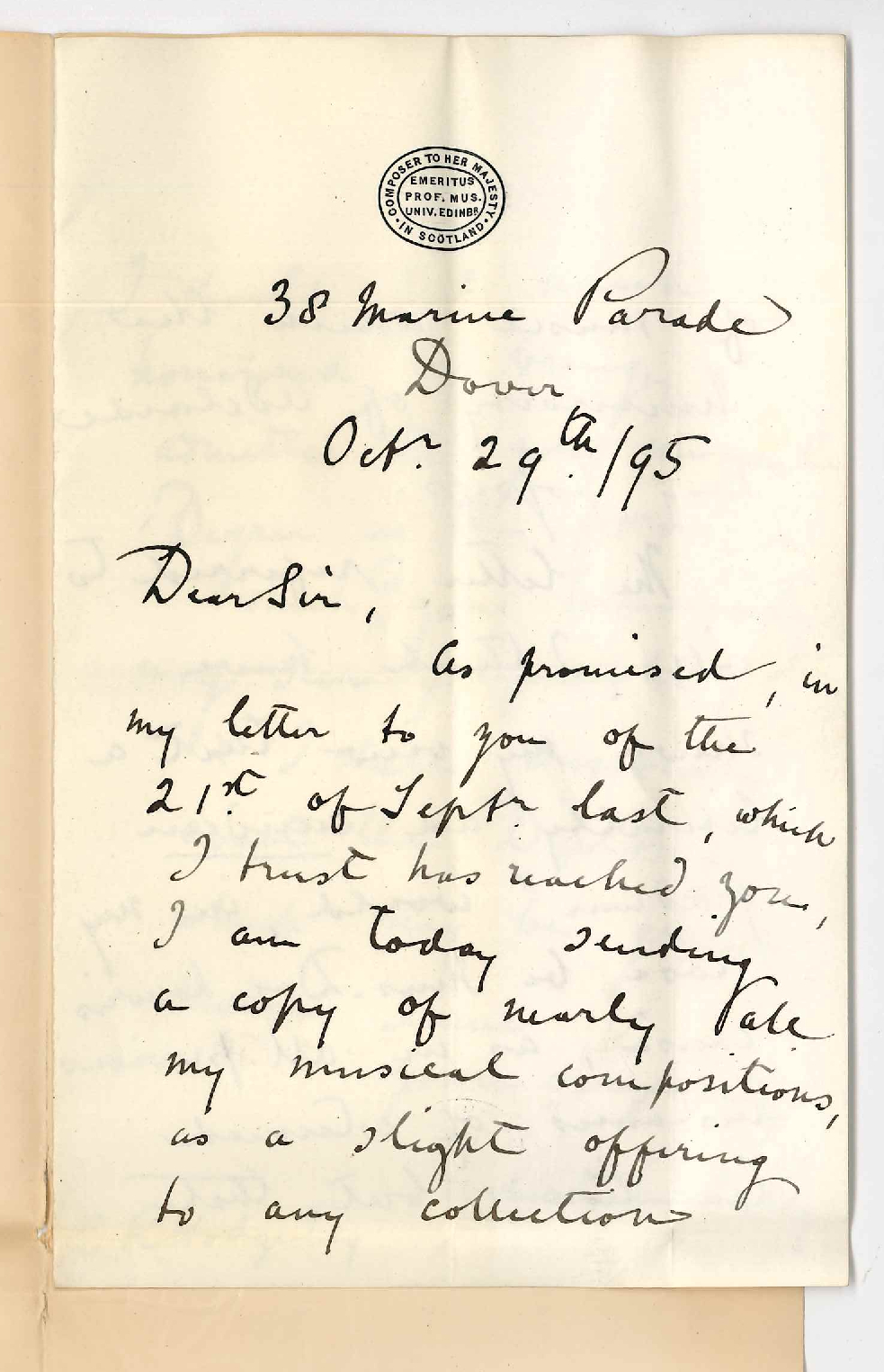 Sir Herbert Oakeley - Dover England - Regarding Admission ad eundem gradum