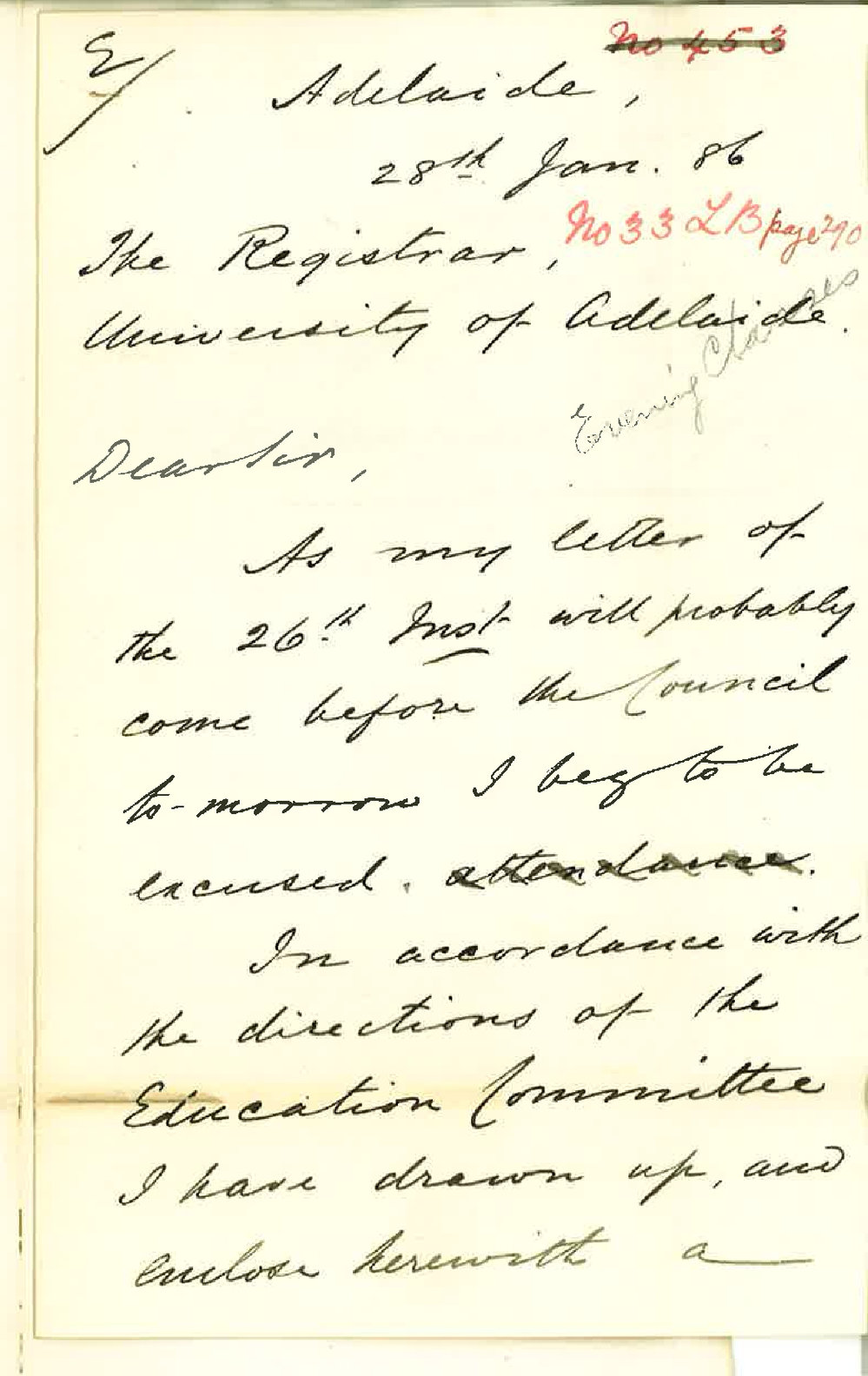 Professor Edward Vaughan Boulger - The University - Evening Classes