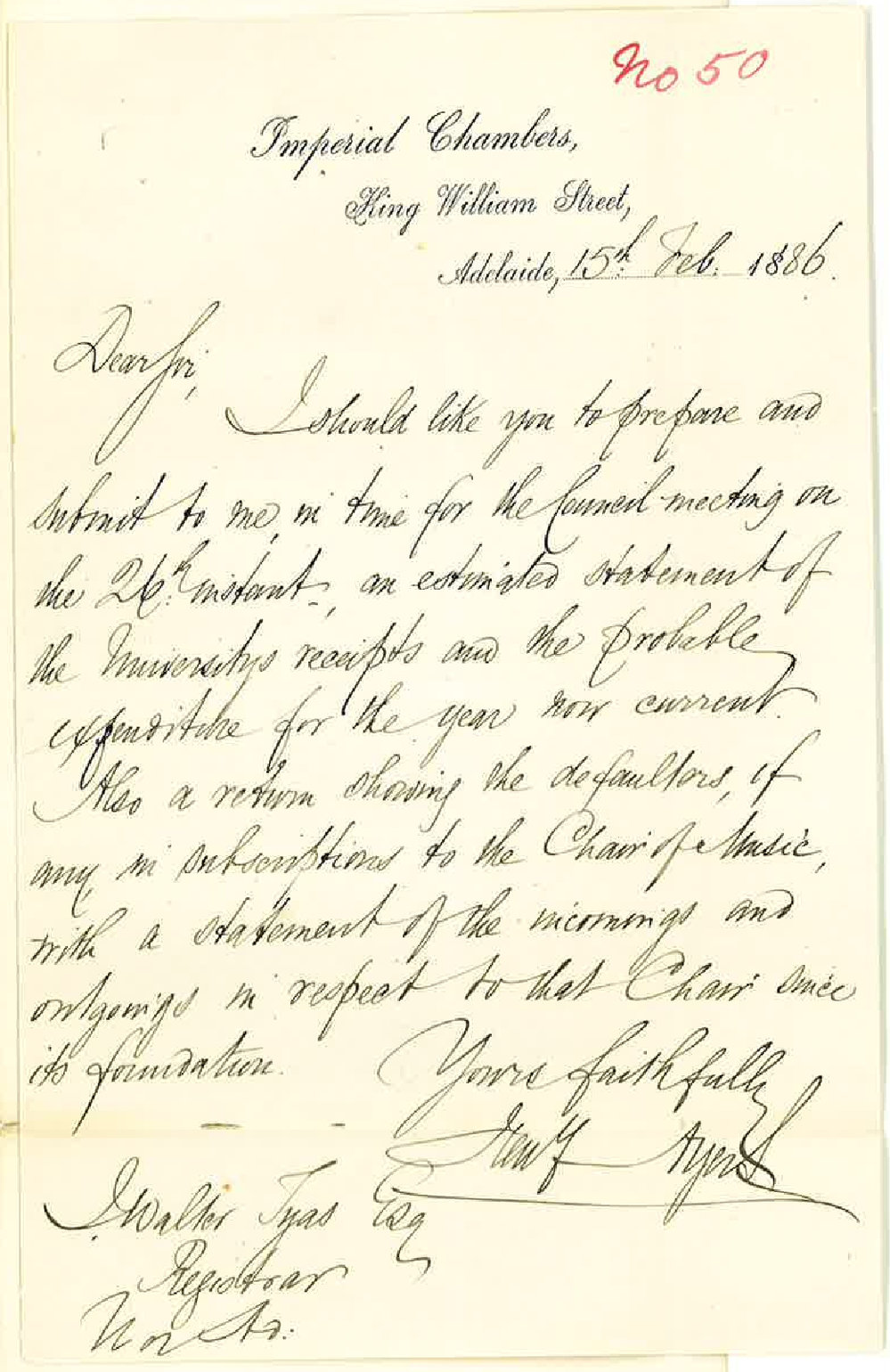 Sir Henry Ayers - Adelaide - Income and Expenditure for 1886