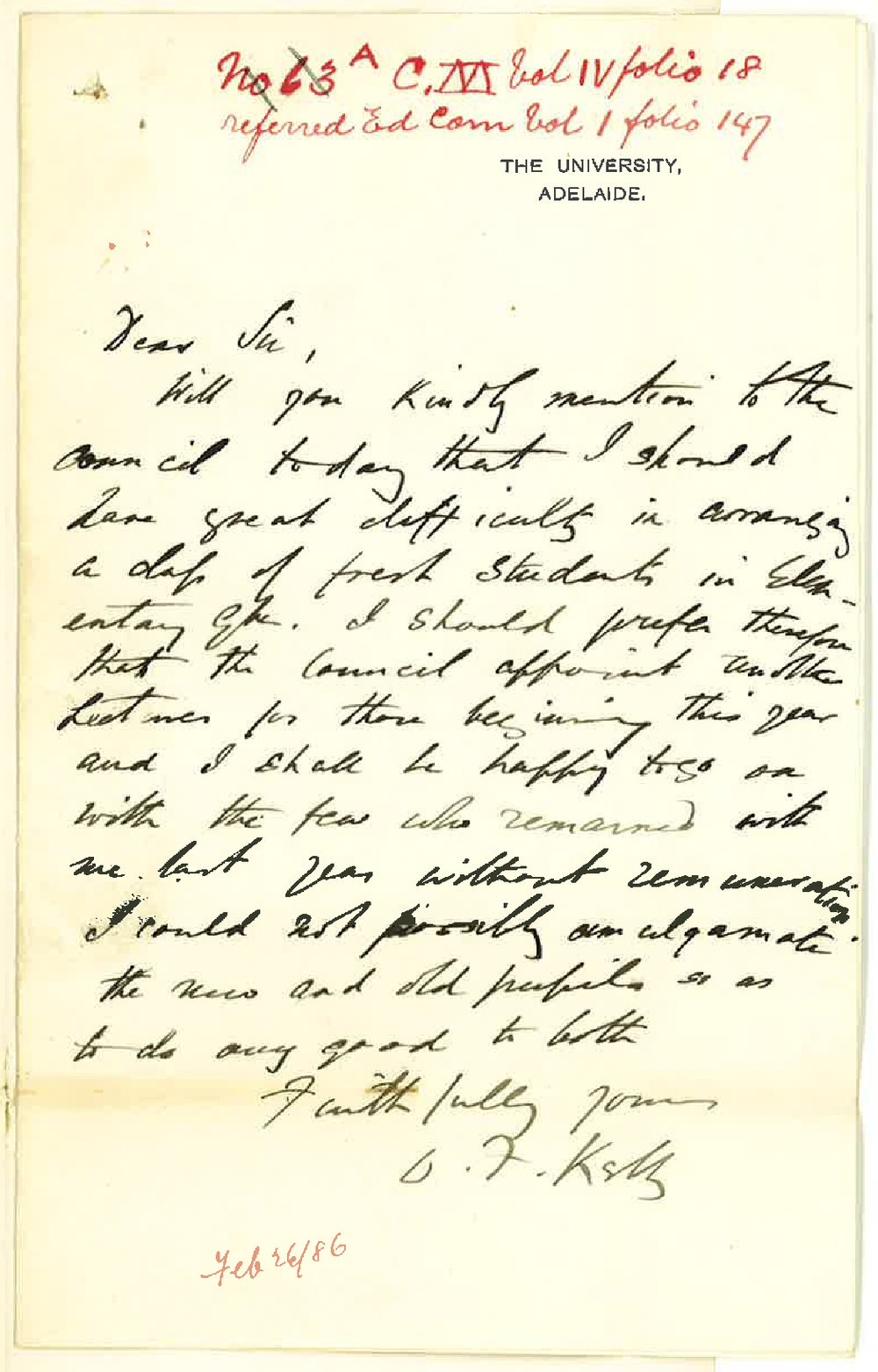 Professor David Frederick Kelly - The University - Greek Evening Class