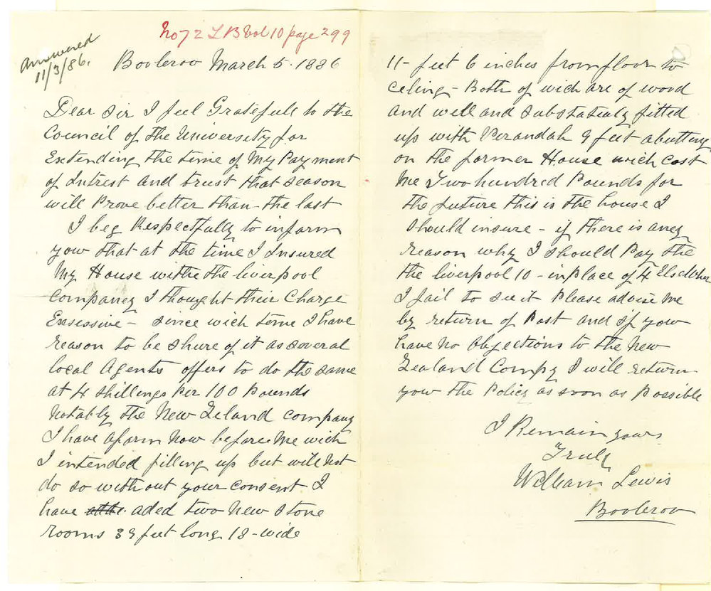 William Lewis - Booleroo - Insurance of House Change of Office