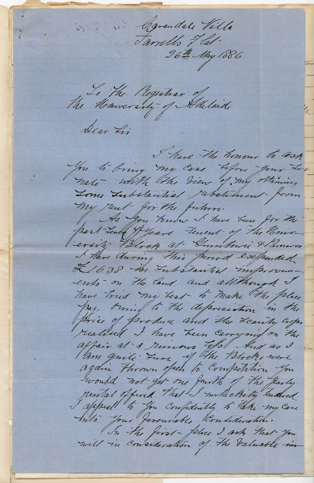 Patrick Dowd - Farrells Flat - Reduction of Rent