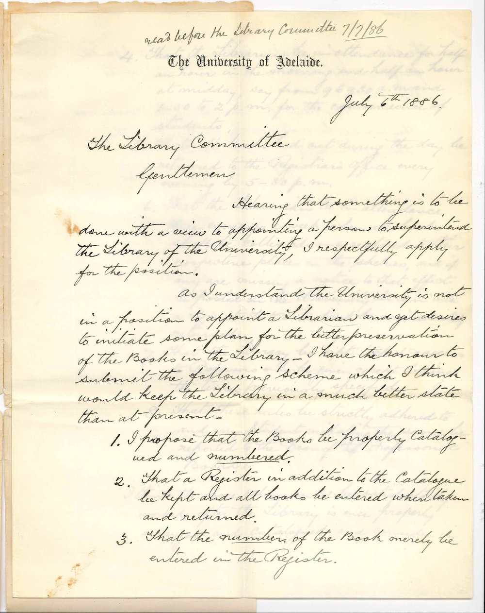 Chas R Hodge - The University - Supervision of the Library