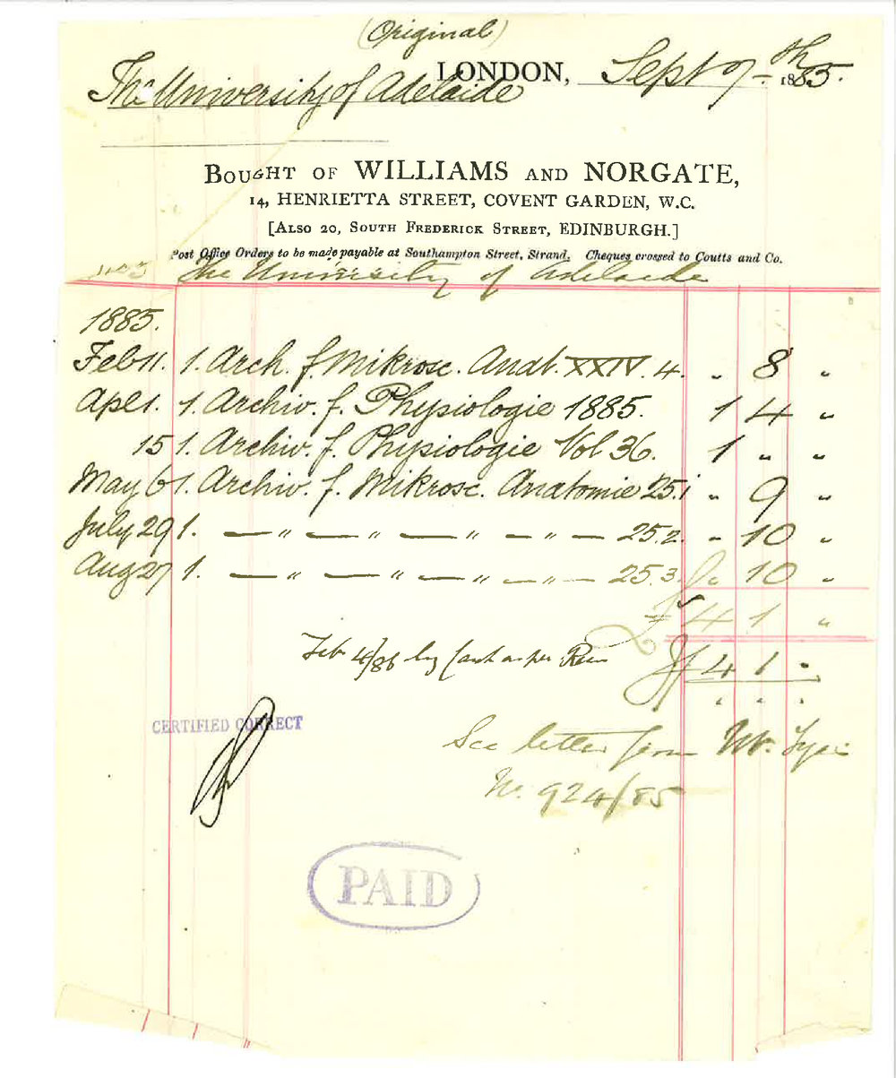 Arthur Blyth - Secretary - Office of Agent General for South Australia - London - Payment of Accounts