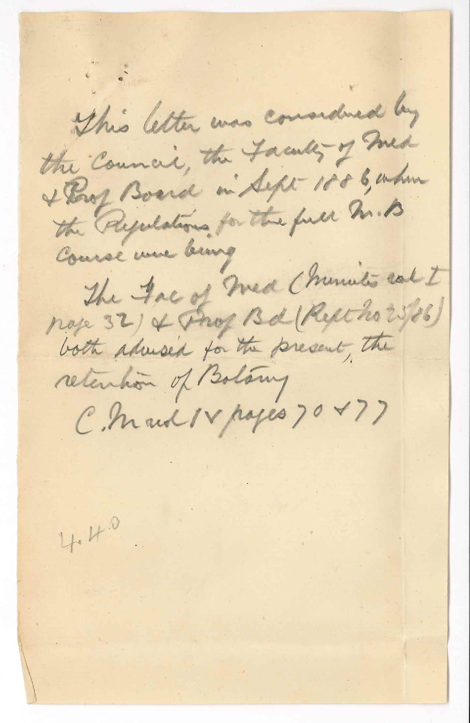 Dr Edward Trimmer - Secretary Royal College of Surgeons London - Return of Lectures for Medical School of The University of Adelaide