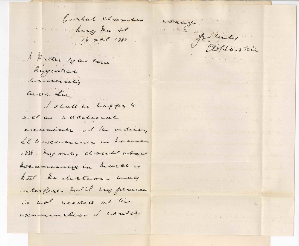 Edward William Hawker - King William Street Adelaide - Additional Examiner in Jurisprudence