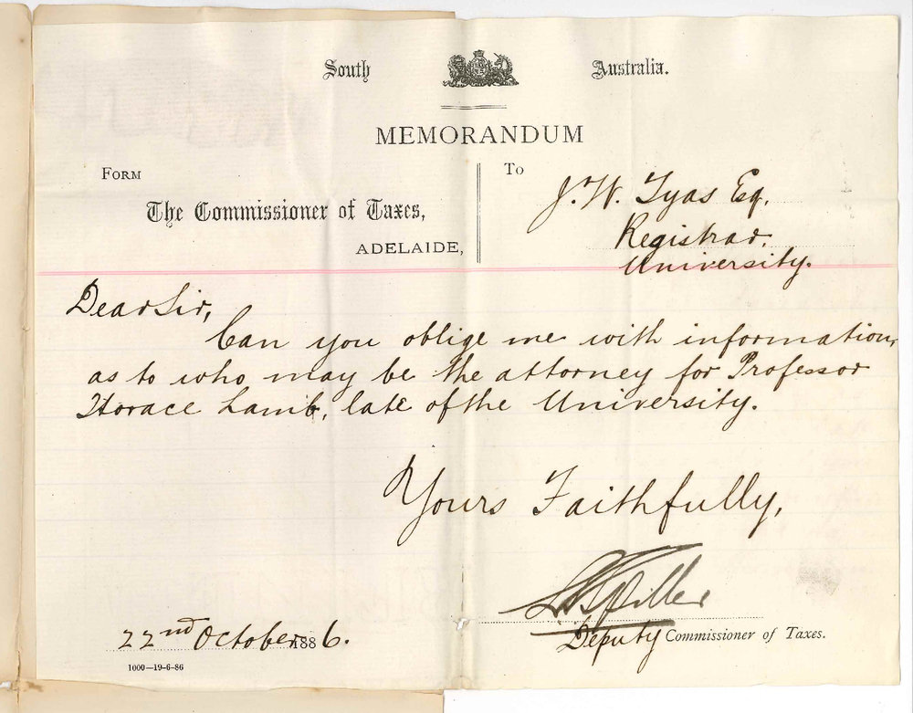 Deputy Commissioner of Taxes - Adelaide - Attorney for Professor Lamb