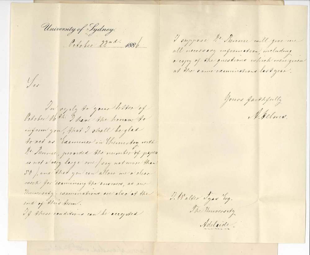 Dr A Helms - University of Sydney - Additional Examiner in Chemistry