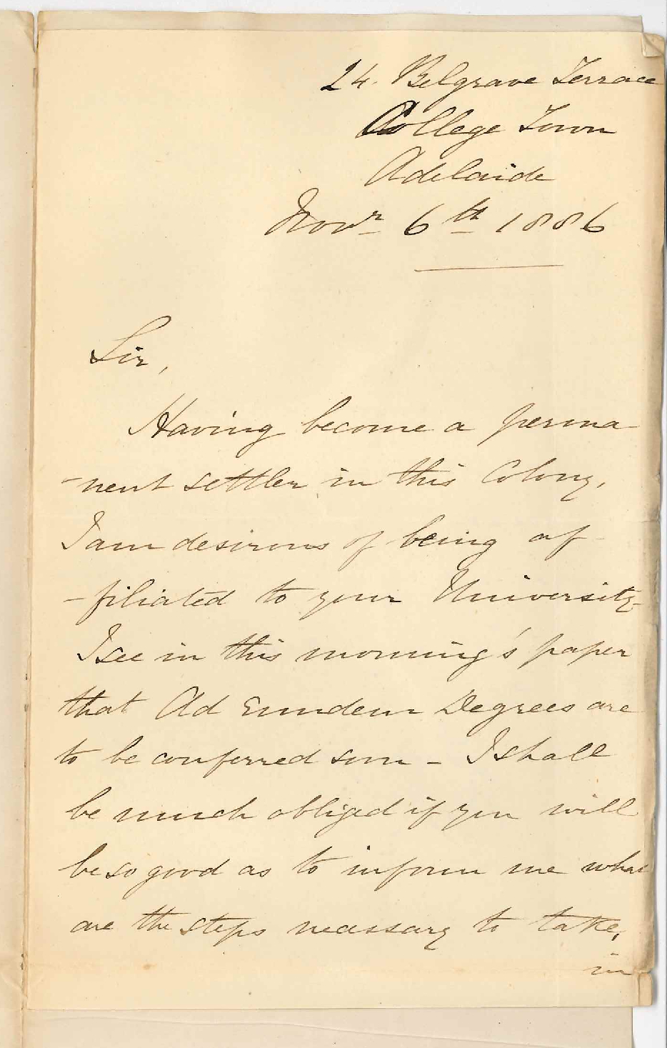 Dr John Edward Suffield Finniss - College Town - Ad Eundem Degree