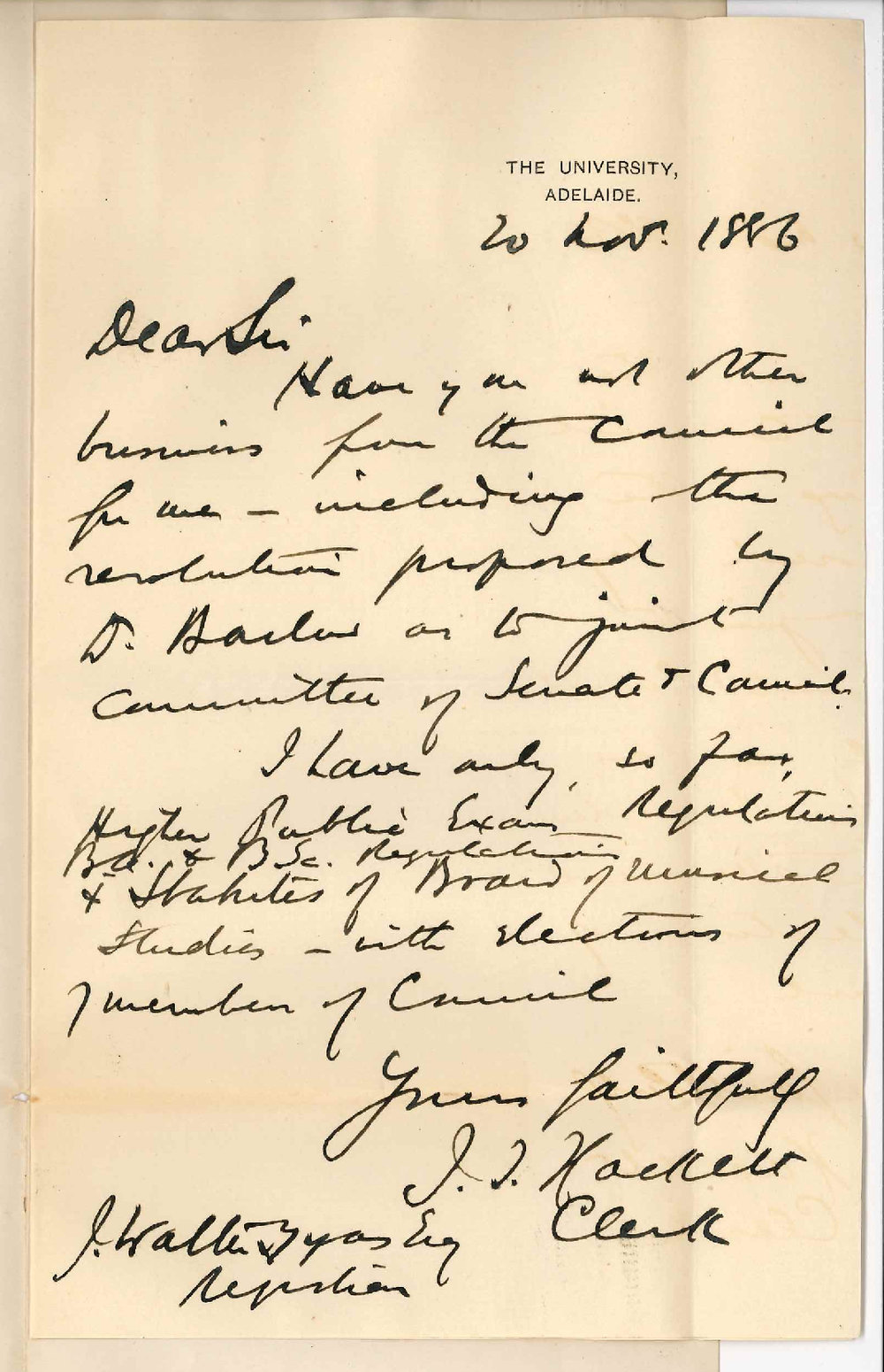 James Thompson Hackett - The University - Business for Senate