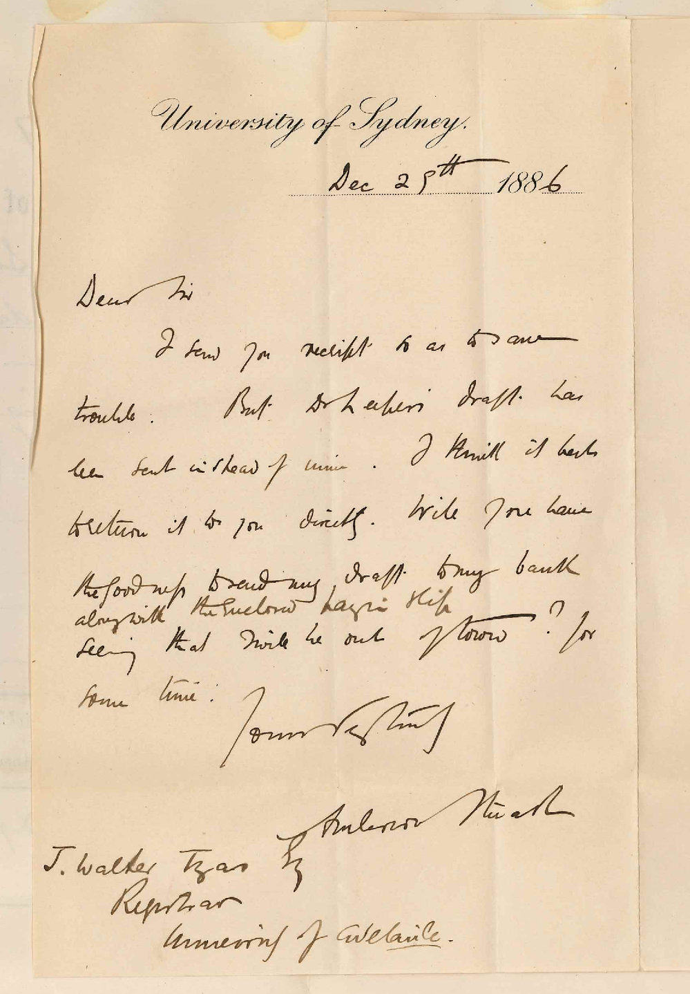 Professor Anderson Stuart - University of Sydney - Returning Draft Sent in Error