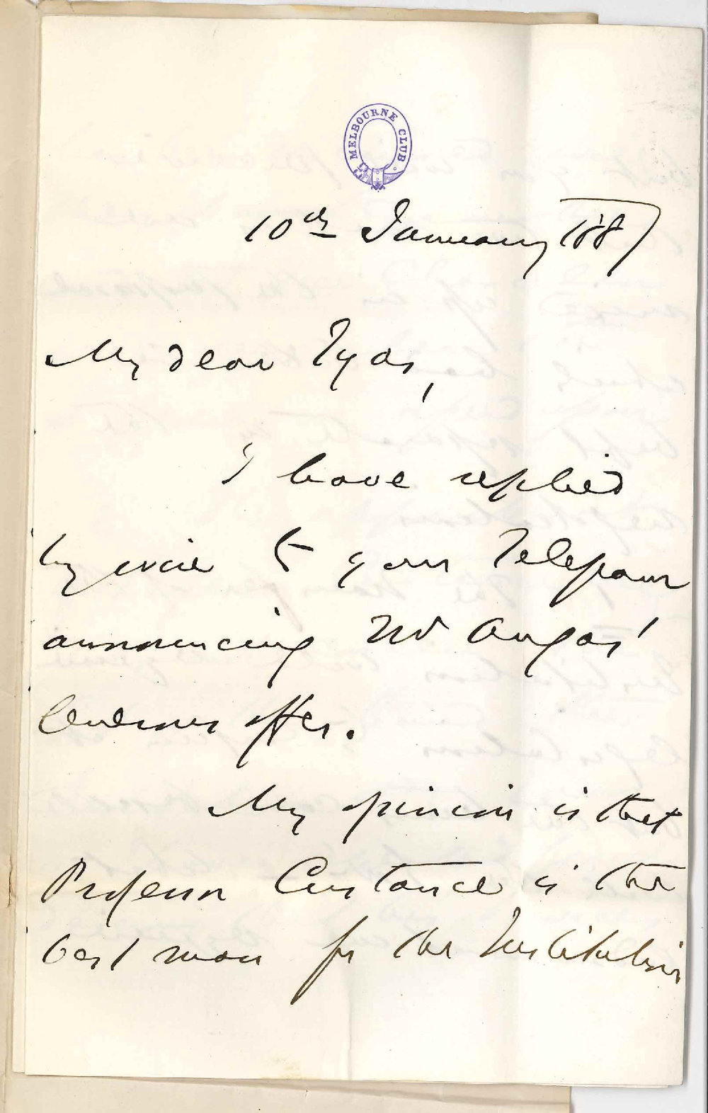 S J Way - Chief Justice - Melbourne - Concerning the Agricultural College and the University