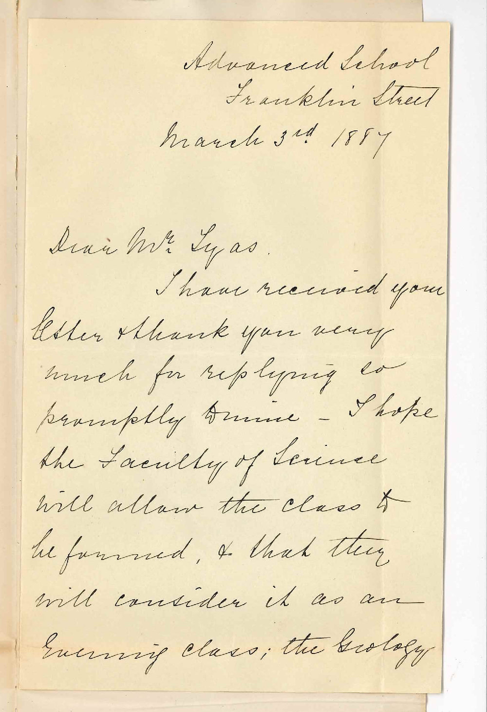 Miss Madeline Rees George - Advanced School - Botany Lectures